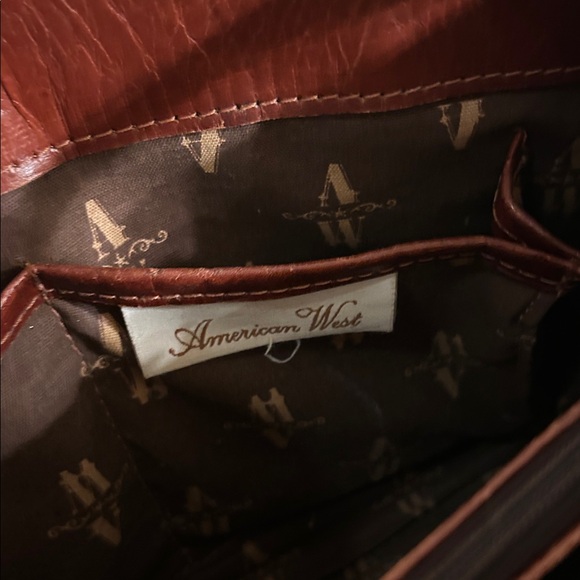 American West Brown Leather Shoulder Bag - Picture 4 of 8